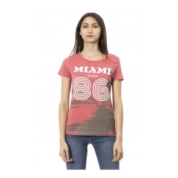 Tricou slim-fit cu design si decolteu rotund