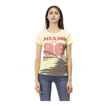 Tricou slim-fit cu design si decolteu rotund