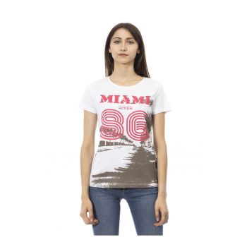 Tricou slim-fit cu design si decolteu rotund