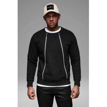 Bluza de trening cu fermoare decorative