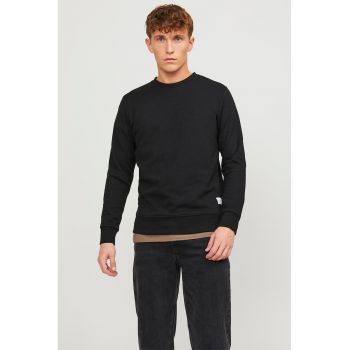 Bluza sport regular fit cu decolteu la baza gatului Basic - Negru