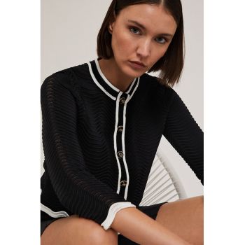 Cardigan cu terminatii valurite