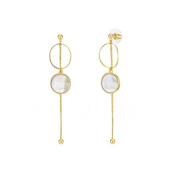 Cercei placati cu aur de 14K si decorati cu mother of pearl