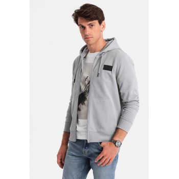 Hanorac regular fit cu fermoar si buzunare