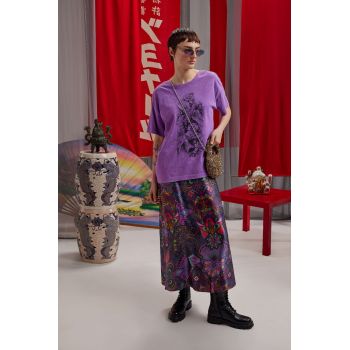 Medicine Tricou din bumbac culoarea violetă a femeilor