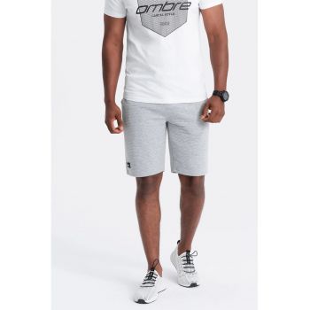 Pantaloni scurti din amestec de bumbac cu aspect texturat