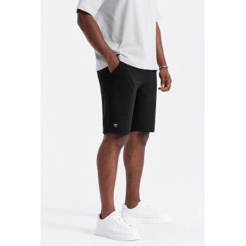Pantaloni scurti din amestec de bumbac cu aspect texturat