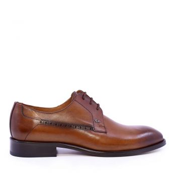Pantofi derby bărbați Enzo Bertini Premium Collection cognac din piele naturală 3389BP1425CO