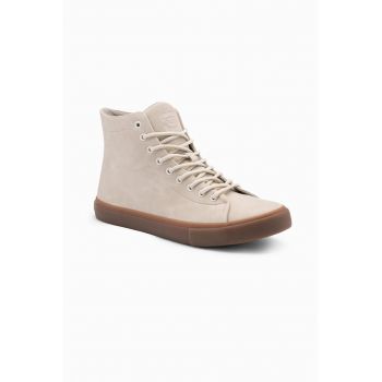 Pantofi sport de piele intoarsa cu varf rotund