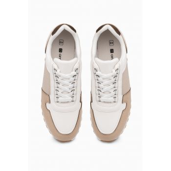 Pantofi sport low-cut cu garnituri din piele ecologica