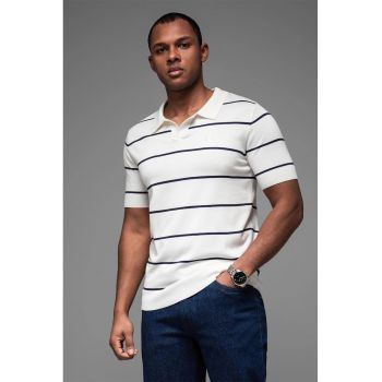 Tricou polo cu dungi