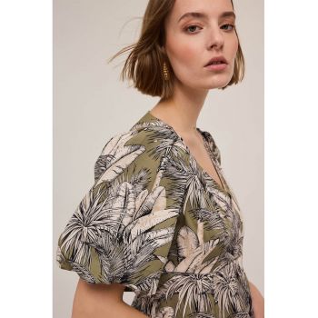 Bluza crop cu decolteu in V