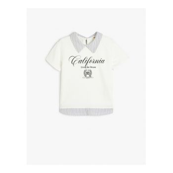 Bluza de bumbac cu model text