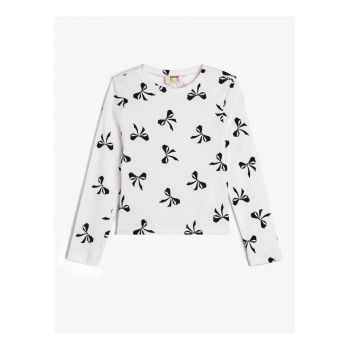 Bluza din amestec de bumbac cu model grafic