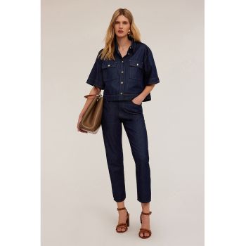 Bluza din denim cu maneci scurte