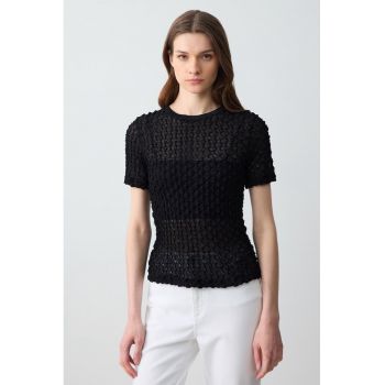 Bluza semitransparenta texturata
