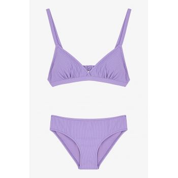 Costum de baie striat in doua piese