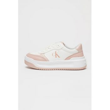 Pantofi sport din piele ecologica cu logo