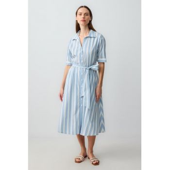 Rochie-camasa midi cu buzunare laterale