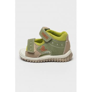 Sandale din piele intoarsa ecologica cu velcro
