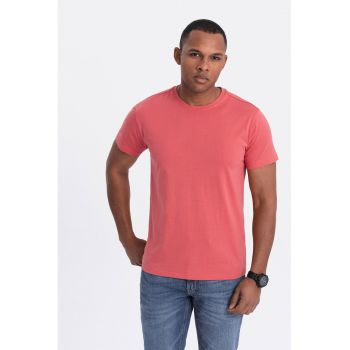 Tricou uni cu decolteu la baza gatului