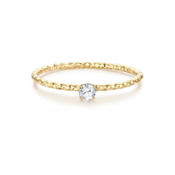 Inel placat cu aur de 14k si zirconia