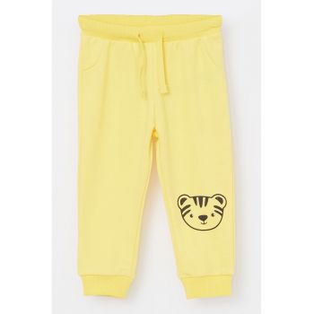 Pantaloni de trening din amestec de bumbac cu snur