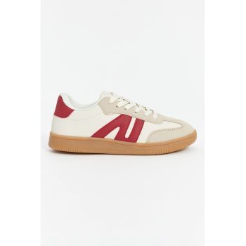 Pantofi sport wedge de piele ecologica