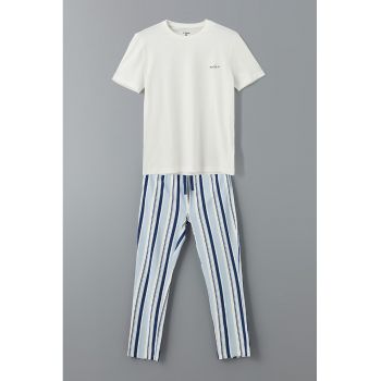 Pijama cu dungi si pantaloni lungi