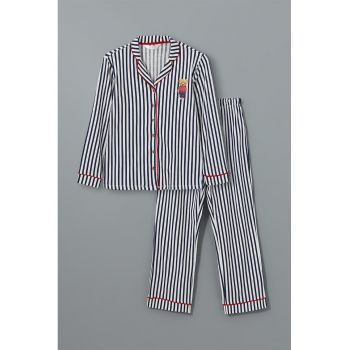 Pijama cu model in dungi si nasturi