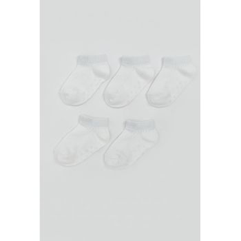 Set de sosete scurte cu model uni - 5 Perechi