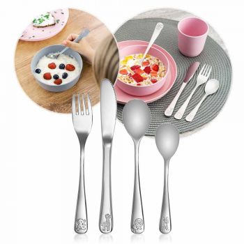 Set de tacamuri din otel inoxidabil Reer Growing 4 bucati