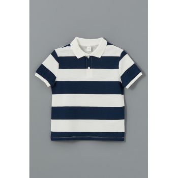 Tricou polo cu dungi