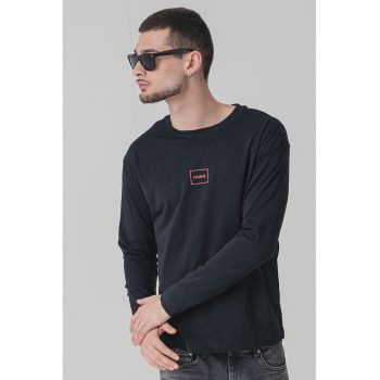 Bluza cu decolteu la baza gatului si logo Laze