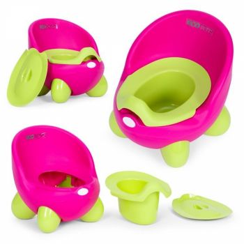 Olita pentru copii, insertie detasabila, picioare antiderapante Ecotoys PP112 Roz-Verde