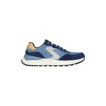 Pantofi sport de piele intoarsa cu insertii de plasa