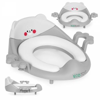 Reductor toaleta cu manere pentru copii Ecotoys PP104 Gri