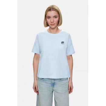 Tricou cu decolteu la baza gatului si logo discret Kenzie