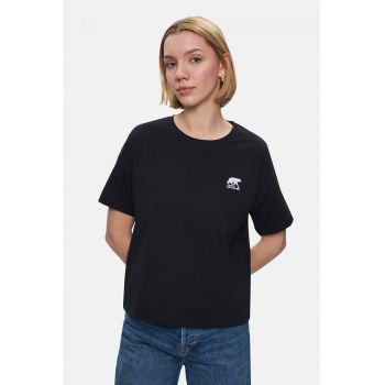 Tricou cu decolteu la baza gatului si logo discret Kenzie