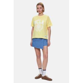 Tricou cu maneci cazute si imprimeu logo Avalon