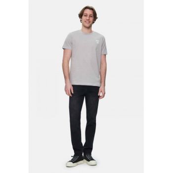 Tricou de bumbac cu decolteu la baza gatului