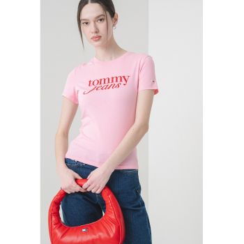 Tricou slim fit cu imprimeu logo