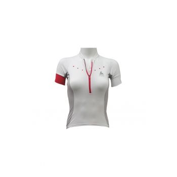 Tricou  Stand-Up Collar S/S 1/2 Zip Gavia 410891-10000 - pentru femei - Alb