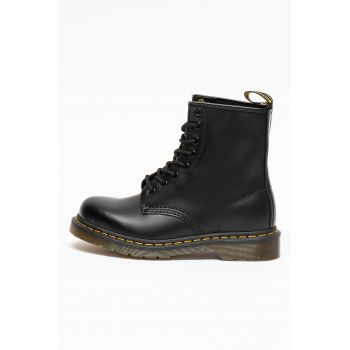 Bocanci de piele cu cusaturi contrastante Smooth