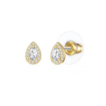 Cercei placati cu aur de 14K - tija si zirconia