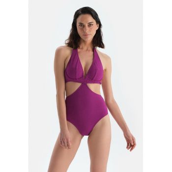 Costum de baie intreg cu decupaje si decolteu in V