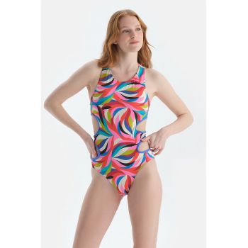 Costum de baie intreg cu model abstract