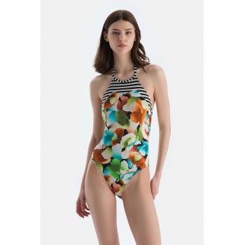 Costum de baie intreg cu model floral