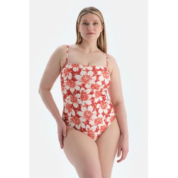 Costum de baie intreg cu model floral