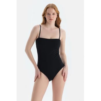 Costum de baie uni cu bretele ajustabile